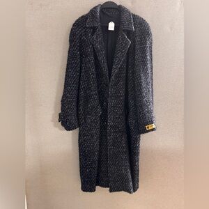 CAESAR Uomo Italia Black and Gray Textured Coat